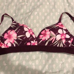 Victoria’s Secret pink Maroon tropical bra